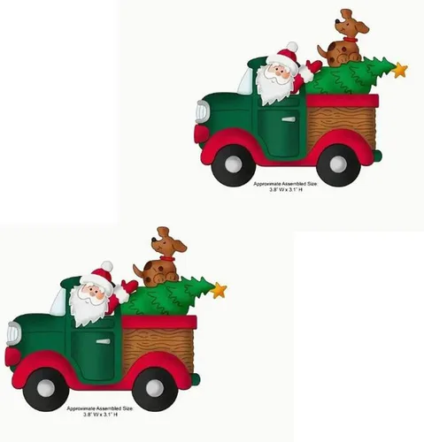 Vista 3 de Troqueles de metal con diseño de árbol de Papá Noel para automóvil, diseño de copos de nieve de Navidad, plantillas cortadas para manualidades