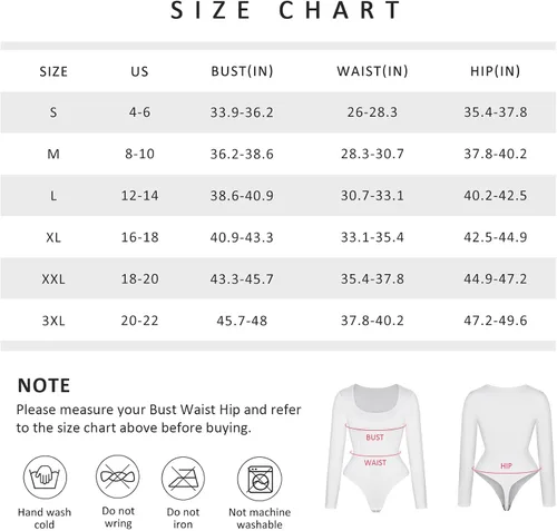Vista 7 de Long Sleeve Bodysuit for Women Tummy Control Thong Tops Square Neck Body Suit Short Sleeve Going Out Bodysuits
