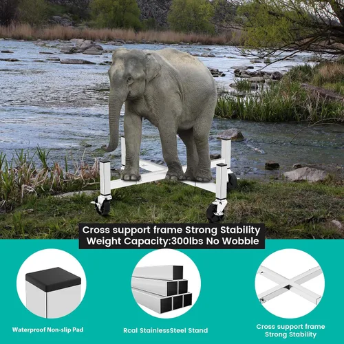 Vista 9 de Hisencn 15-27'' Fire Pit Rolling Stand for Solo Stove and Other fire fit