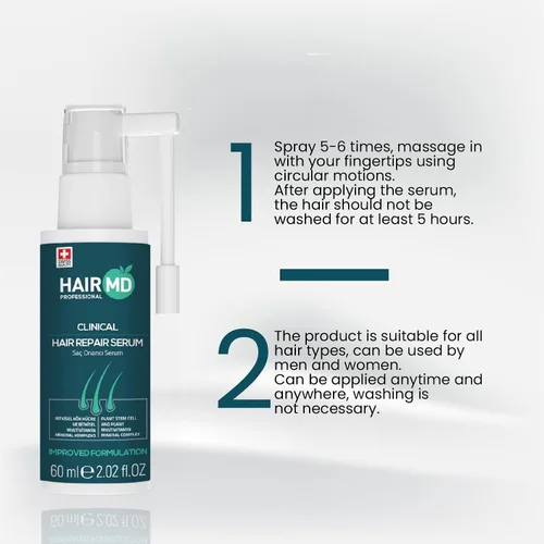 Vista 5 de HairMD Transplant Clinical Repair Serum - Suero de recrecimiento del cabello de 2.0 fl oz - Previene la pérdida de cabello después del trasplante
