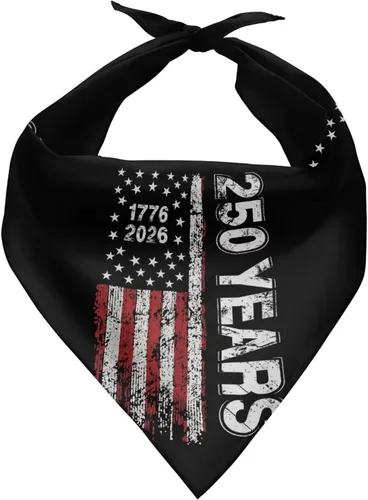 Vista 22 de Jeiento 250th USA Anniversary Dog Bandana American Flag Dogs Bandana for Pet Puppy Kitten,Washable Comfort Triangle Dog Scarf for Boy Girl Festival