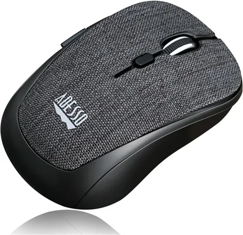 Vista 4 de Adesso iMouse S80 2.4Ghz Tela inalámbrica Red Fabric Mini Mouse óptico, 5 botones (negro)
