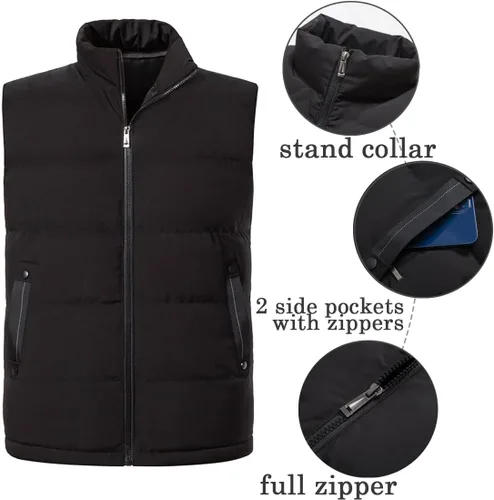 Vista 2 de Chalecos de abrigo para hombre, para invierno, cálido, para exteriores, acolchado, ligero, chaleco