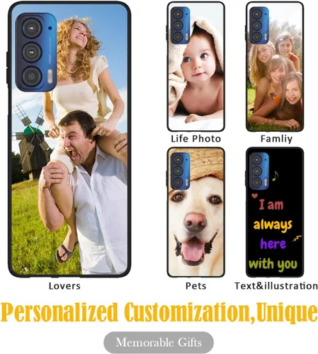 Vista 2 de Funda personalizada para Motorola Edge 2021 con nombre de texto y foto, diseño personalizado Edge2021 para teléfono móvil/smartphone/teléfono móvil