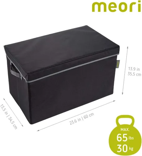 Vista 3 de meori Caja de almacenamiento con tapa, grande, color negro lava