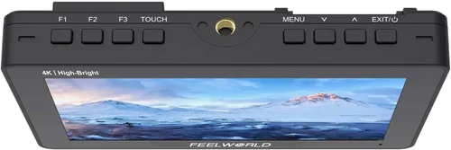 Vista 3 de FEELWORLD Batería F6 Pro +NP-F970, cargador, kit de estuche de almacenamiento, pantalla táctil HDMI 4K de 5.5 pulgadas Monitor en cámara 1600nits