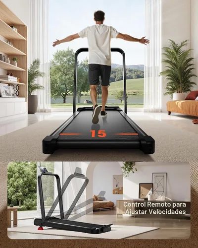 Vista 4 de 3-in-1 Walking Pad with 15% Incline, Portable Under Desk Treadmill, Foldable Treadmills for Home and Office, 2.5 HP Quiet Walking Pad Treadmill with