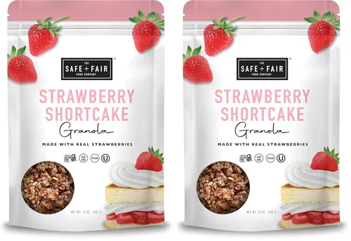 Vista 10 de Safe + Fair All American Granola – Snack sin gluten y vegano – Avena integral con fresas reales, arándanos y arándanos rojos – Sin OMG, kosher, sin