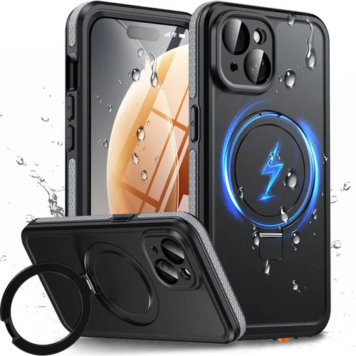 Vista 20 de Oterkin Funda magnética impermeable para iPhone Air con [protector de pantalla integrado] [soporte invisible] [compatible con MagSafe]