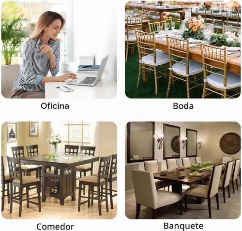 Vista 7 de ANNA QUEEN Juego de 6 fundas para sillas de comedor y cocina, fundas elásticas lavables para sillas de comedor, decoración elegante del hogar