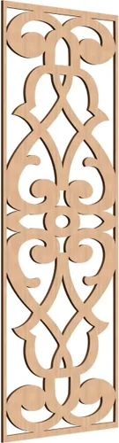 Vista 112 de 9 3/8"W x 24 3/8"H x 1/4"T Bellaire Decorativos Paneles de pared de madera calado, abedul