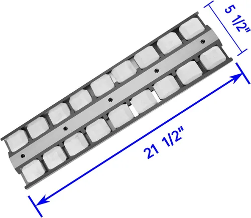 Vista 3 de 21-1/2" X 5-1/2" BBQ Grill Briquette Tray Heat Plates Burner Covers Reemplaza OEM Viking Part 032381-000, Piezas de repuesto para parrilla de gas