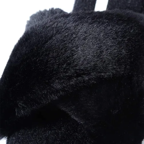 Vista 5 de HALLUCI - Pantuflas para mujer, cruzadas, de vellón suave, para interior o exterior