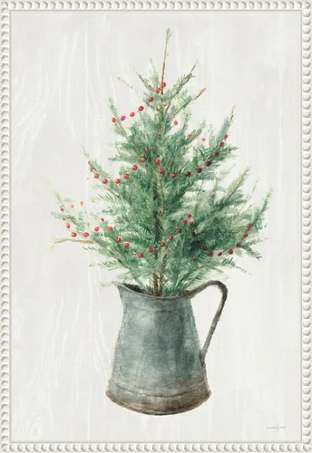 Vista 13 de Amanti Art Framed Canvas Wall Art 23x16 White and Bright Christmas Tree II by Danhui Nai, Framed Wall Art Canvas, Holidays Artwork, Traditional
