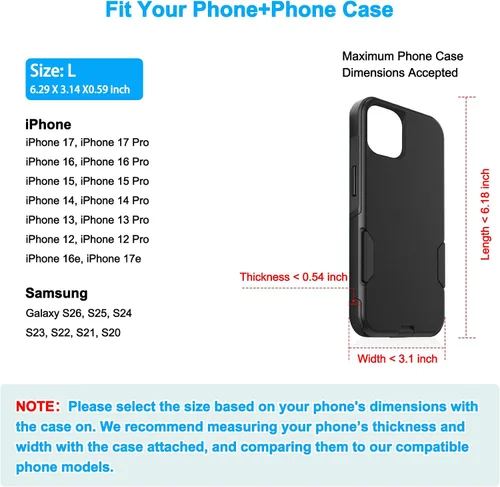 Vista 2 de ykooe Funda para Teléfono Móvil de Nylon con Hebilla Compatible con iPhone 17 16 15 14 13 12 11 y Modelos Pro, Samsung Galaxy S20 S21 S22 S23 S24