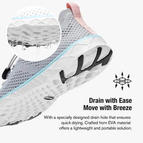 Vista 3 de KOLILI Zapatos de mujer elegantes para el agua, zapatos de tenis para caminar con soporte de arco, los mejores para deportes acuáticos, viajes