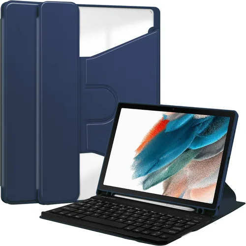 Vista 28 de kaidisen Funda con teclado giratorio 360° para Galaxy Tab S6 Lite de 10.4 pulgadas, soporte vertical, teclado magnético desmontable, funda Azul/claro
