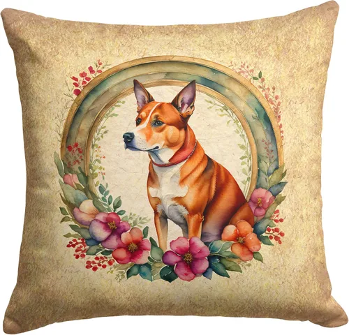 Vista 200 de Caroline's Treasures DAC2072PW1414 Affenpinscher and Flowers - Almohada decorativa de tela, lavable a máquina, para interiores y exteriores
