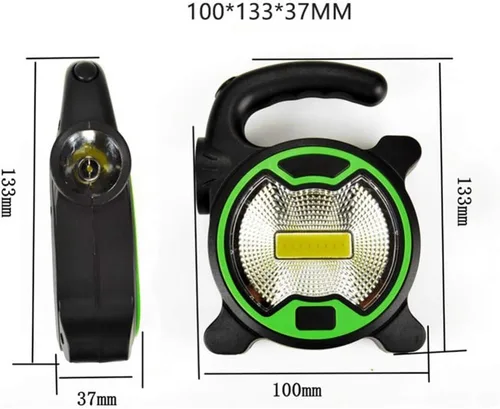 Vista 4 de BESPORTBLE Cob portátil LED reflector de mano luz de trabajo linterna ultra brillante para acampar reparación de automóviles emergencia ligera