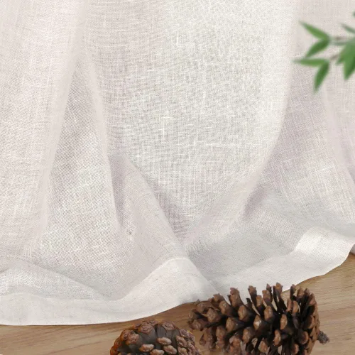 Vista 6 de FantasDecor Cortinas traslúcidas de lino de 63 pulgadas de largo, juego de 2 paneles de cortinas filtrantes de luz, cortinas de privacidad