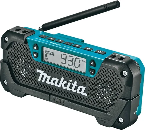 Vista 6 de Makita Kit de pulidora de iones de litio de 12 V sin escobillas de 3 pulgadas/lijadora de 2 pulgadas (2.0Ah), linterna, radio en el lugar de trabajo