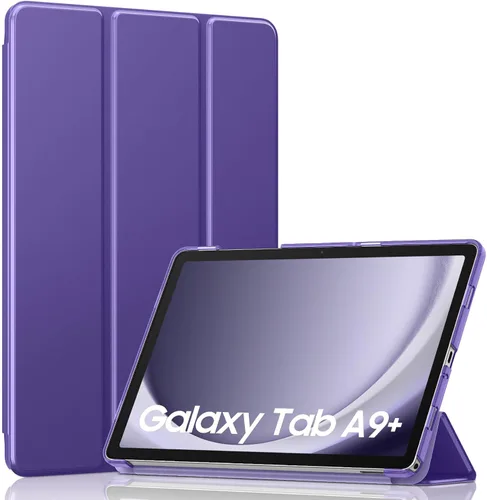 Vista 61 de MoKo para Galaxy Tab A9 Plus/A9+ Funda de 11 pulgadas 2023, funda de PC delgada con soporte y parte trasera translúcida para Galaxy Tab A9 Plus