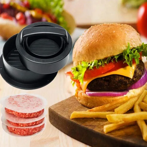 Vista 2 de Máquina para hacer hamburguesas para hacer hamburguesas de hamburguesas, kit de molde antiadherente para hacer deliciosas hamburguesas rellenas