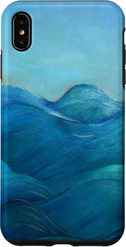 Vista 7 de Funda para iPhone 12 mini Blue Waves and Skies Relaxing Ocean Coastal design
