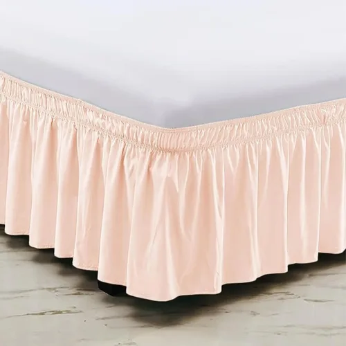 Vista 3 de Falda de cama individual negra para falda de cama con volantes con caída de 16 pulgadas, tela de tres lados ajustable con volantes suaves y sedosos