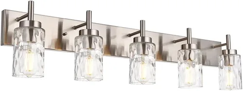 Vista 17 de BONLICHT 2 Apliques de Pared Estilo Casa de Campo Luces de Tocador Modernas Negras Accesorios de Iluminación para Baño con Pantalla de Vidrio Negro