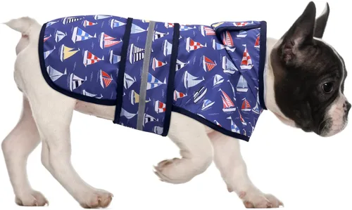 Vista 23 de HDE - Impermeable protector con capucha para perros y cachorros, tallas de la S a la XL (diseño de patos de goma, talla S)