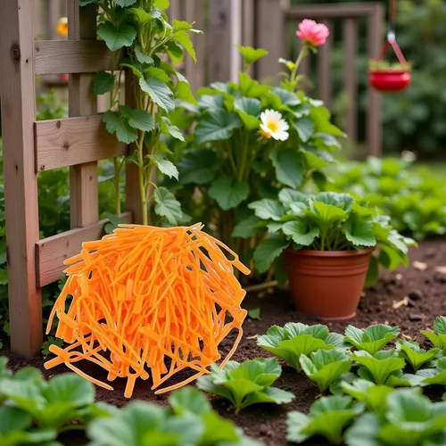 Vista 7 de 50 clips de fijación de plantas de jardinería, clips de plástico para trepar plantas, clips de fijación fijos, herramienta fijadora de tenedor