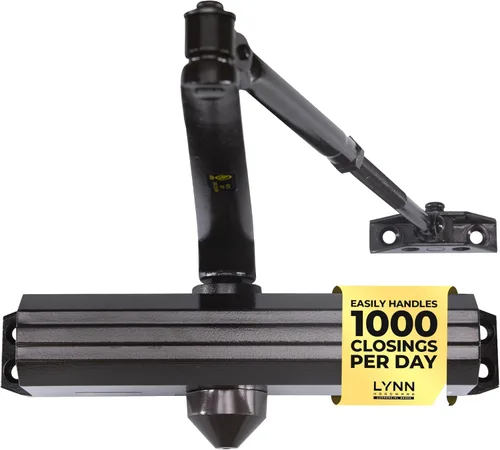 Vista 8 de LYNN HARDWARE Cierrapuertas automático de servicio medio/resistente (plateado) - grado comercial, elección de contratistas, velocidad y fuerza