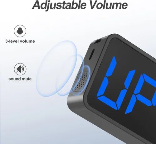 Vista 7 de ANJANK Pequeño reloj portátil con temporizador de gimnasio, imán fuerte, temporizador de intervalo de entrenamiento con batería potente, cronómetro
