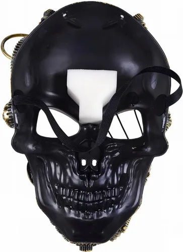 Vista 7 de ThinkTop Máscara de mascaradas de calavera Cyborg metálica vintage