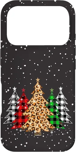 Vista 30 de Funda con diseño de árboles de Navidad con estampado de leopardo y cuadros para iPhone 16