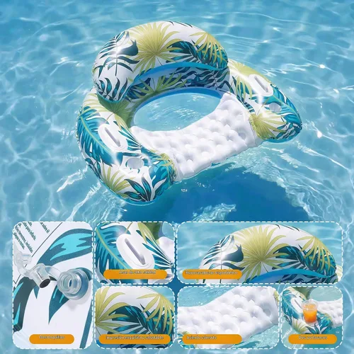 Vista 4 de OKSUWATER Paquete de 3 flotadores de piscina para adultos, multicolor