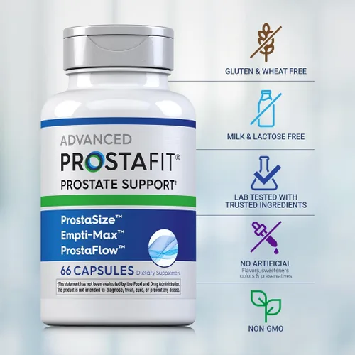 Vista 3 de Piping Rock ProstaFit Advanced Prostate Support* 66 Cápsulas Complejo con Saw Palmetto, semillas de calabaza, zinc y extracto de ortiga
