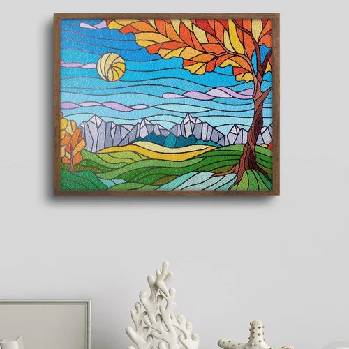 Vista 4 de DIAMOND ART BY LEISURE ARTS Kits de pintura de diamantes para adultos de 16 x 20 pulgadas, vista avanzada de vidrio tintado, taladro completo, kits