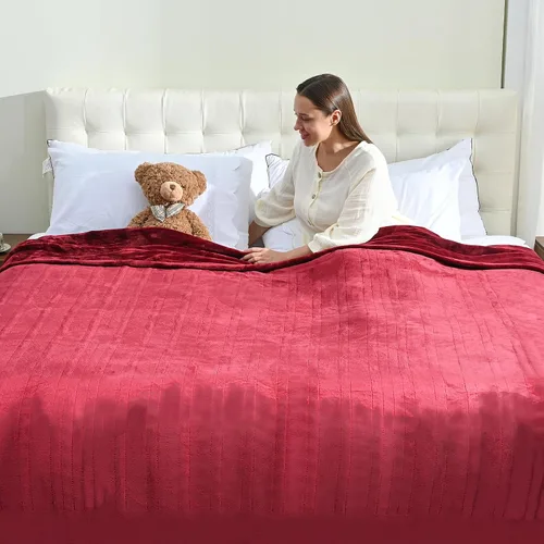 Vista 16 de Mantas eléctricas con calefacción, manta eléctrica de franela suave con 6 ajustes de calor, manta de 50 x 60 pulgadas, color chocolate, piel