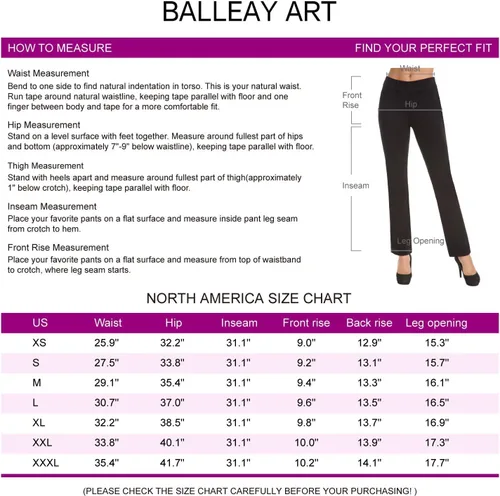 Vista 7 de Balleay Art Pantalones de yoga de pierna recta para mujer, con trabillas para cinturón, pantalones de yoga de vestir para oficina, pantalones largos