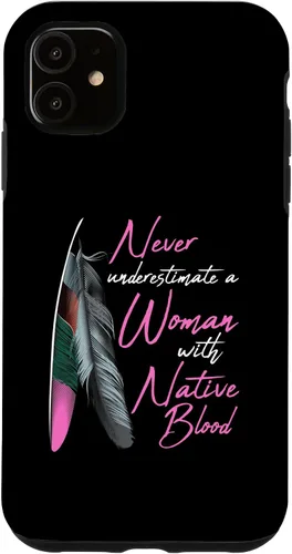 Vista 8 de Funda para iPhone 17 con texto en inglés "Native American Indian A Woman with Native Blood