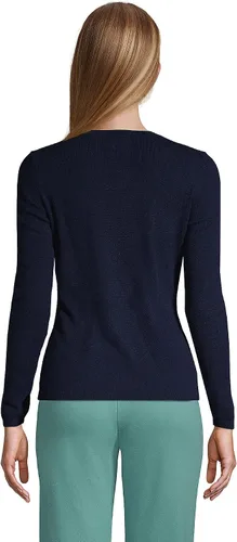 Vista 2 de Lands End Suéter de cachemira con cuello redondo para mujer