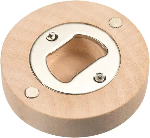 Vista 3 de uxcell Abridor de botellas de cerveza, imán magnético de madera, herramienta de barra de cocina adecuada para nevera, gabinete, club, madera