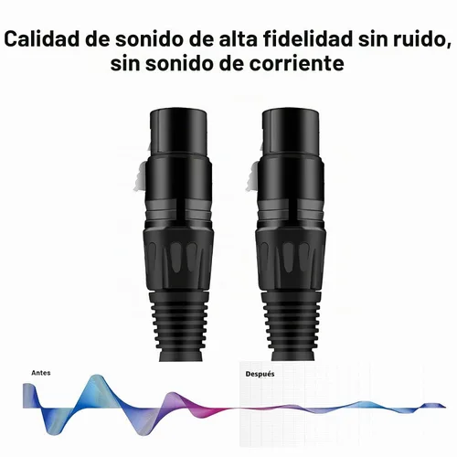 Vista 4 de Seefeeful - Paquete de 2 cables de audio equilibrados XLR hembra a hembra, cables de micrófono de 3 pines, cobre sin oxígeno (OFC), cables de Cable