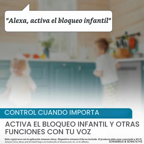 Vista 13 de Lavadora inteligente SHARP SDW6767HS. Funciona con Alexa. Incluye luces LED interiores, interior de acero inoxidable, secado con calor y asistencia