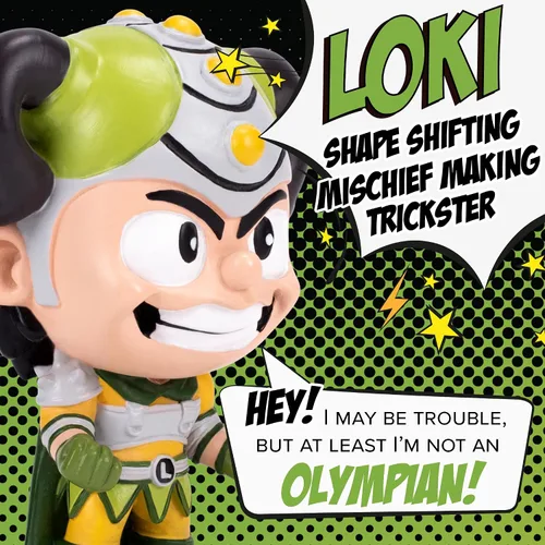 Vista 4 de Loki - Figura coleccionable en caja de resina pintada de 4 pulgadas, color verde limón
