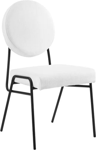 Vista 15 de Modway Craft - Juego de 2 sillas laterales tapizadas de tela, color negro y gris claro