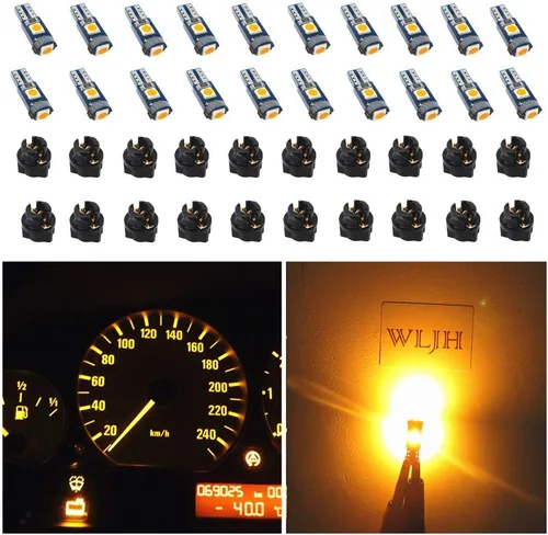 Vista 9 de WLJH 74 focos LED para salpicadero Mini T5 2721 27 37 286 cuña enchufe de giro PC74 para panel de instrumentos automotor, juego de luces indicadoras