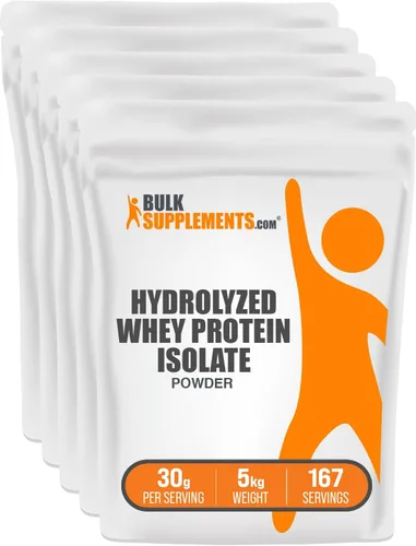 Vista 9 de BulkSupplements.com Polvo de proteína de suero hidrolizado aislado - Proteína de suero aislado - Sin sabor y sin gluten, 30g por porción, 500g